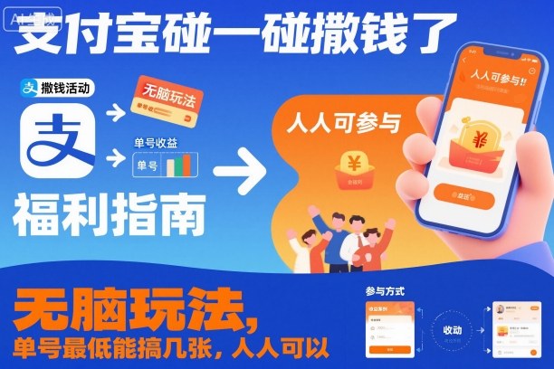 支付寶碰一碰撒錢了，無腦玩法，單號最低能搞幾張，人人可以擼【揭秘】 - 嚴(yán)選資源大全