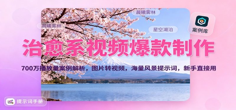治愈系視頻爆款制作，700萬播放量案例解析，圖片轉視頻，海量風景提示詞，新手直接用 - 嚴選資源大全 - 嚴選資源大全