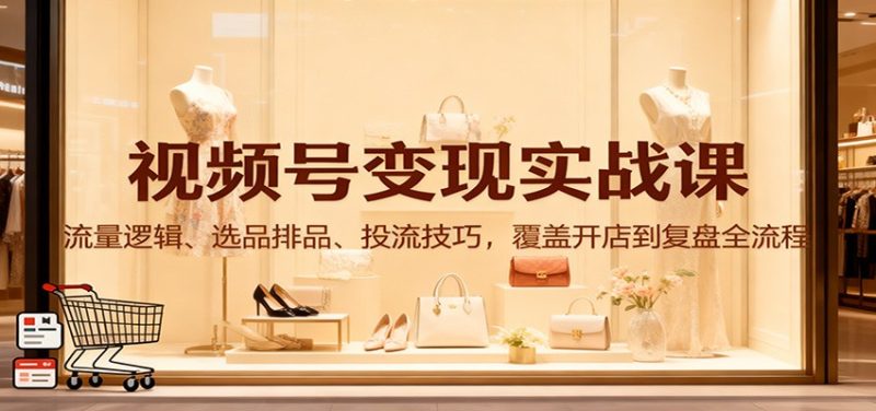 視頻號變現實戰課:流量邏輯、選品排品、投流技巧,覆蓋開店到復盤全流程 - 嚴選資源大全 - 嚴選資源大全