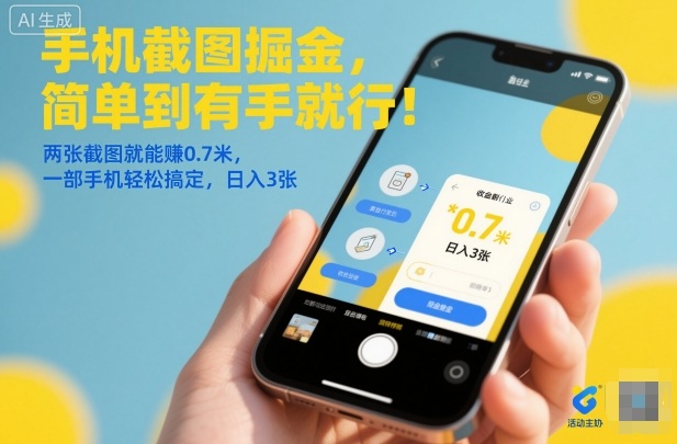 手機截圖掘金，簡單到有手就行！兩張截圖就能賺0.7米，一部手機輕松搞定，日入3張【揭秘】 - 嚴選資源大全